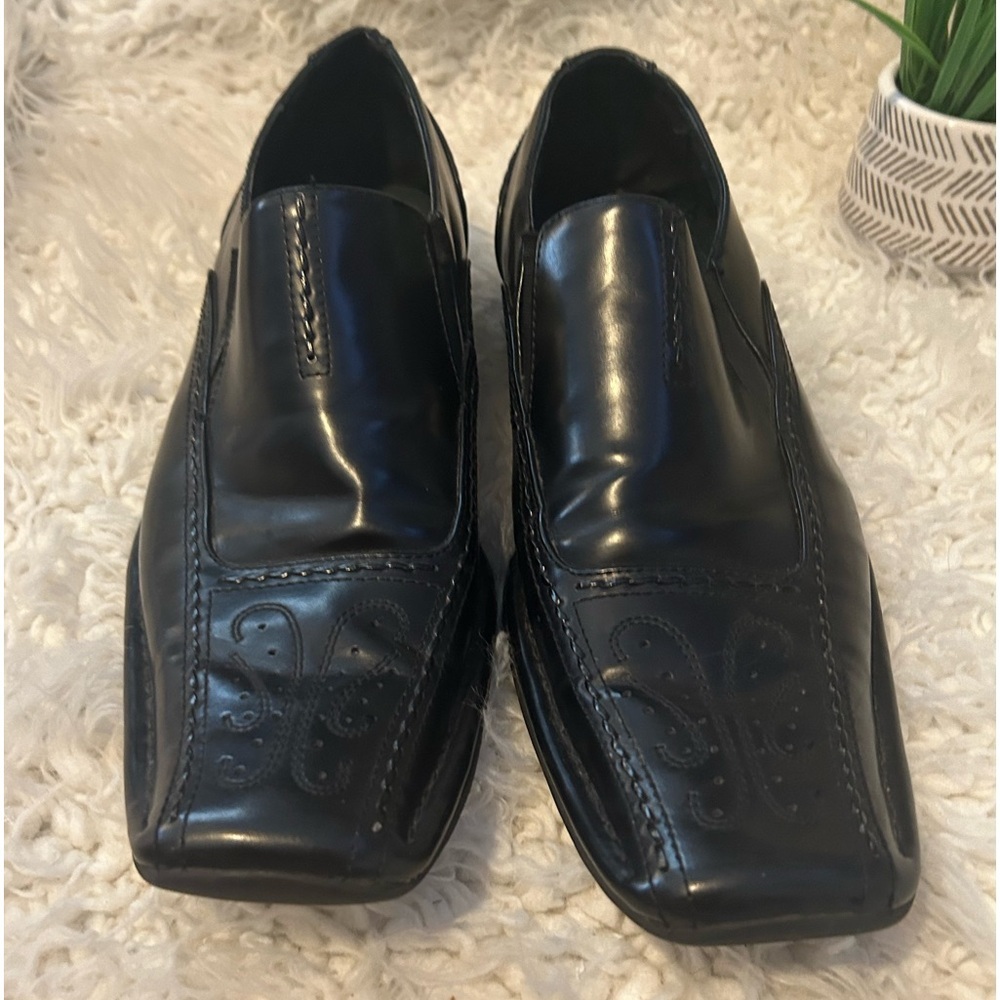 Shoes sale 50%off Carlo Morandi men dress oxford 11 square toe black Leather s4